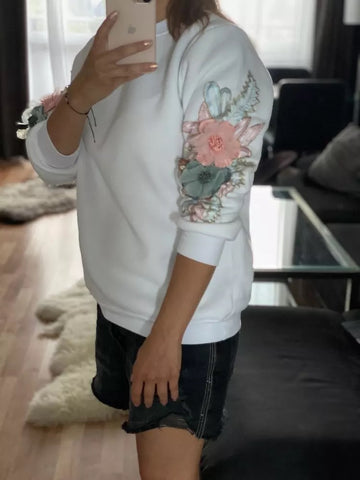 Katie Flower Embroidery Hoodie