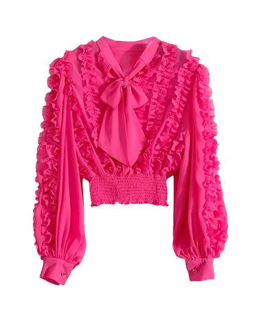 Raphaela Ruffle Neck tie top