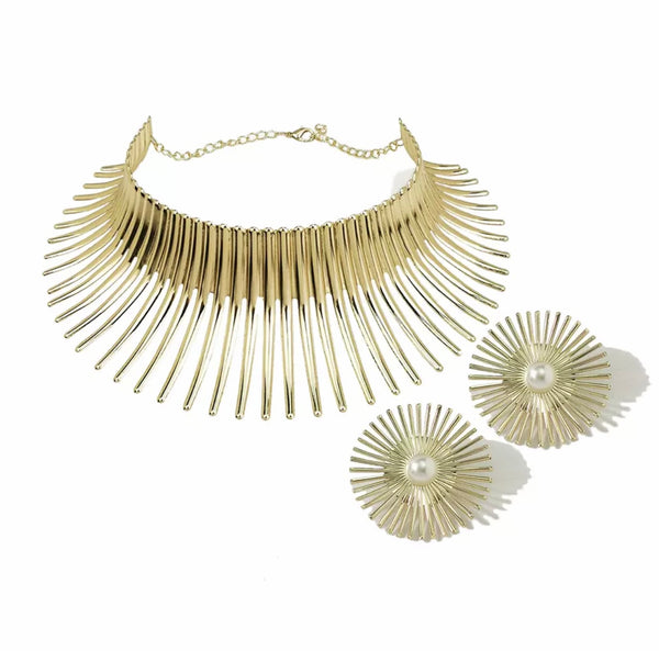Petra Exaggerated Choker and Earring Set