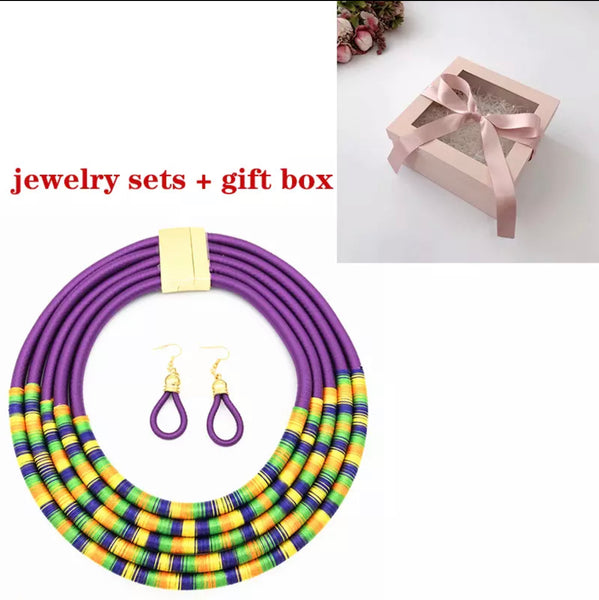 Thulisi Multicolour Layer Choker and Earring set