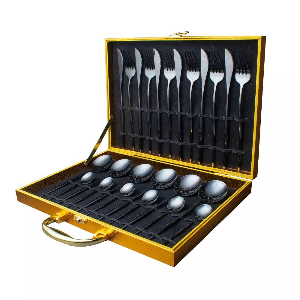 24 piece stainless steel Cutlery Set with Briefcase