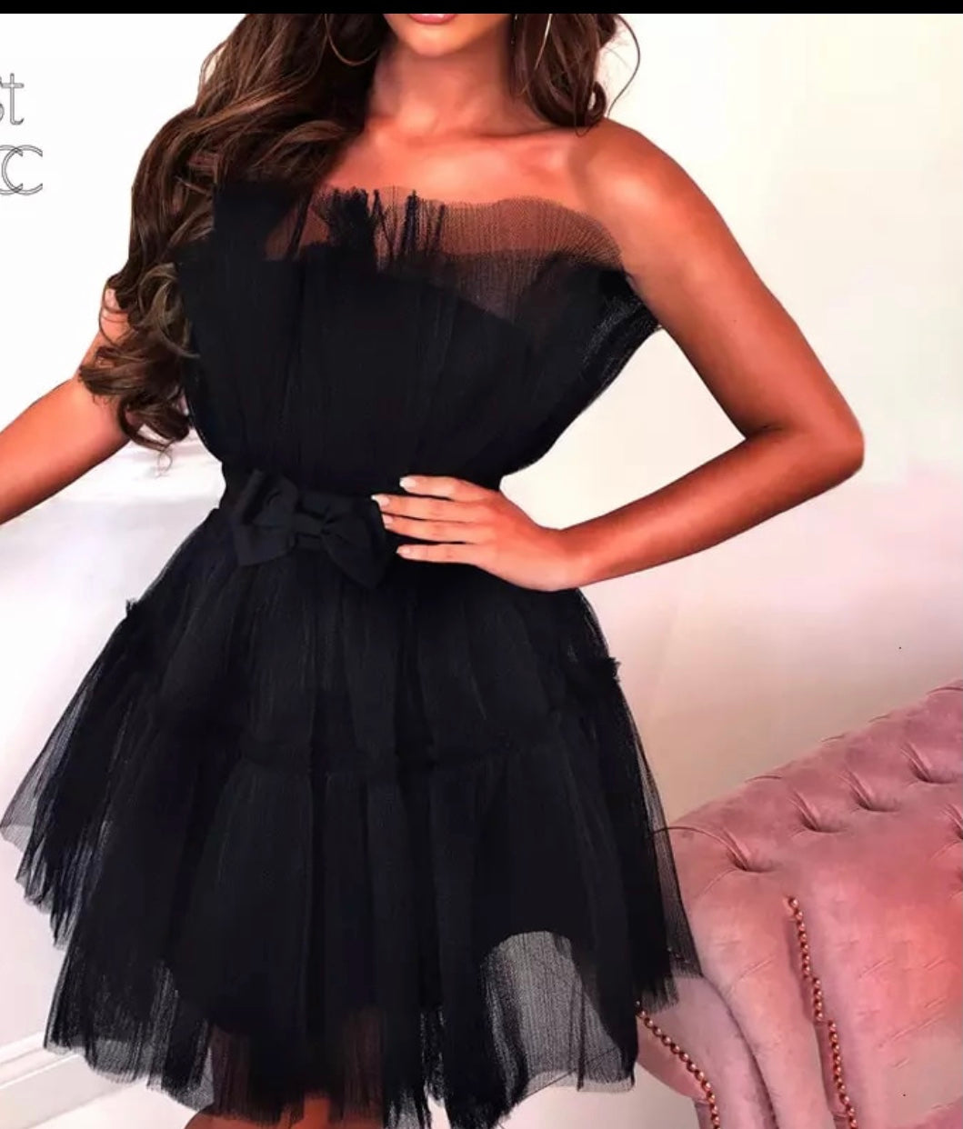 Orianna Mesh Ball Gown Mini Dress