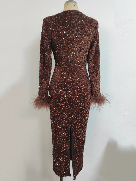Agnes Sequin Midi dress