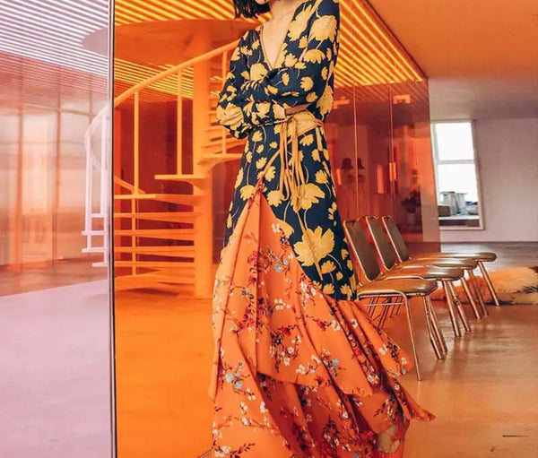Florence Floral Wrap dress