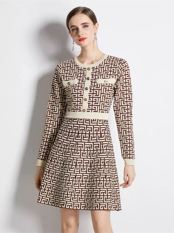 Lora Geometrical Print Dress