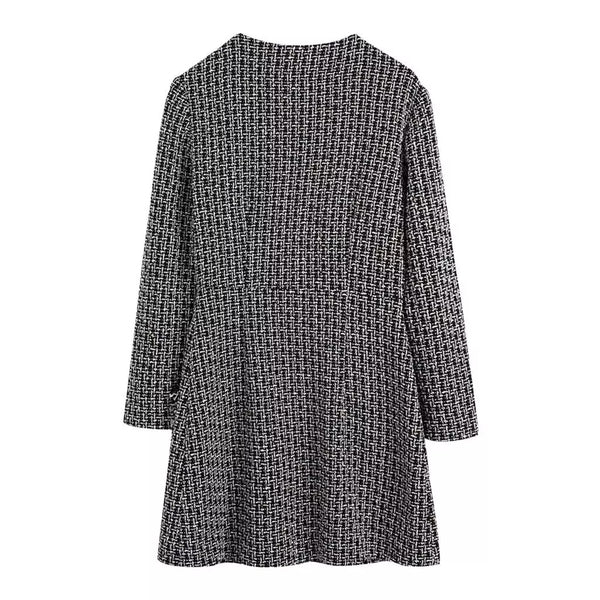 Mackenzie V-neck tweed blazer dress